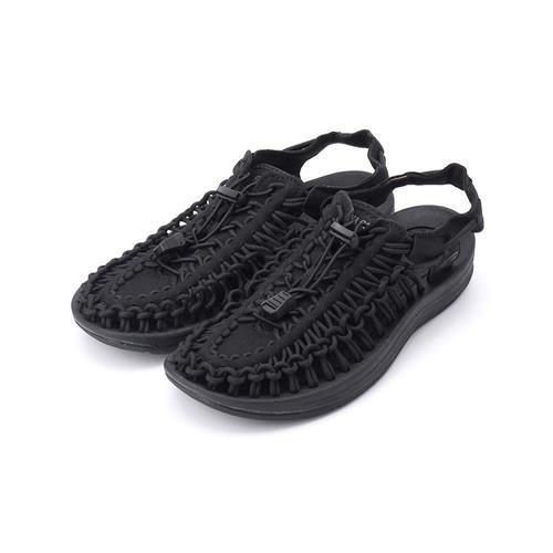 老船長 編織束口涼鞋 黑 女鞋 鞋全家福