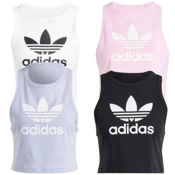 【下殺】Adidas 短版無袖背心 女裝 棉質 白/粉/藍/黑【運動世界】IP0679/IP0682/IP0684/IU0067