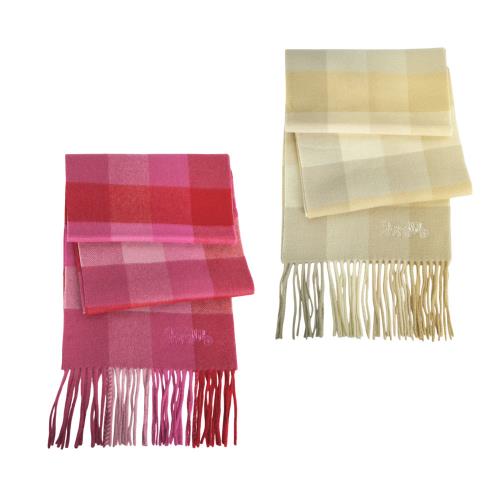 COACH 格紋設計羊毛超長版圍巾(任選) 4629