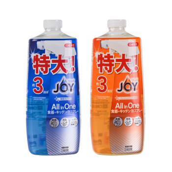 日本P&G 三回份補充瓶微香/柑橘噴式洗碗精 JOY ALL IN ONE系列 690ml「日本境內版」