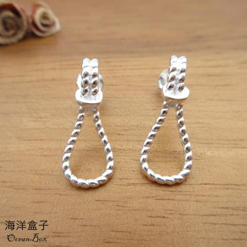 【海洋盒子】螺旋套索設計925純銀耳環.貼耳耳環