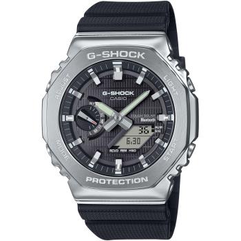 CASIO G-SHOCK 太陽能藍芽金屬八角計時錶/黑/GBM-2100-1A