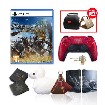 SONY 索尼 PS5 DualSense 無線控制器 魔物獵人 荒野 純日限量版 手把+中文典藏版（手把包+魔物支架）