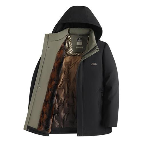 【巴黎精品】鋪棉外套夾棉夾克-可脫卸連帽商務加厚保暖男外套3色a1iy11