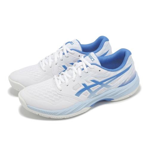 Asics 羽球鞋 GEL-Court Hunter 3 女鞋 白 藍 緩衝 室內運動 羽排鞋 亞瑟士 1072A122100