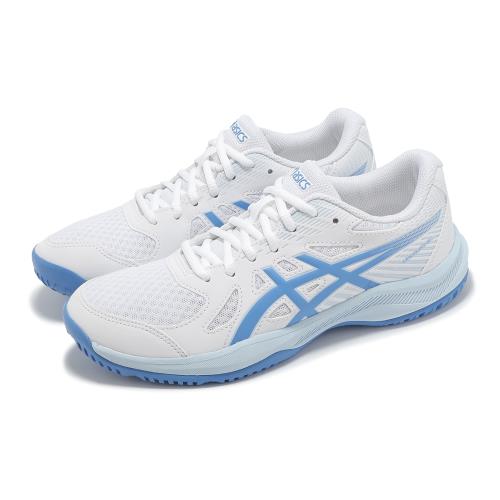 Asics 排球鞋 Upcourt 6 女鞋 藍 白 輕量 室內運動 羽排鞋 亞瑟士 1072A107101
