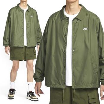Nike Club Coaches JKT 男款 綠色 休閒 口袋 運動 風衣 外套 FN3317-222