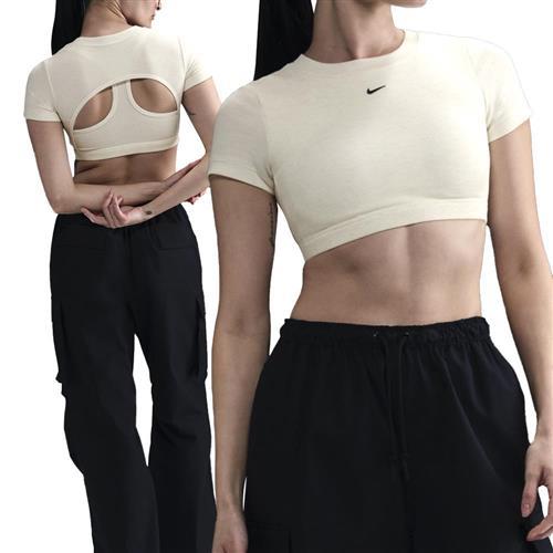 Nike CLSC Baby Tee Bra 女款 白色 輕度支撐 襯墊 短版 運動 休閒 短袖 HF5418-133