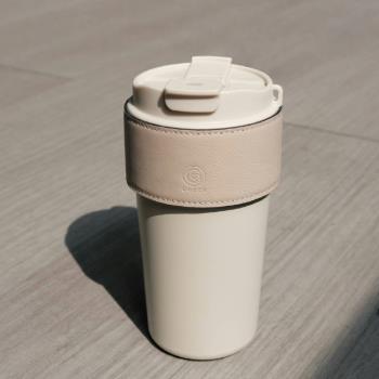 【Cores】皮革兩用保溫隨行杯 (消光白) 450ml
