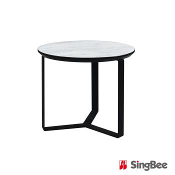 【SingBee 欣美】 石紋圓形單層茶几CT-50R(子母茶几 咖啡桌 客廳桌 桌子 茶几組合 置物桌)