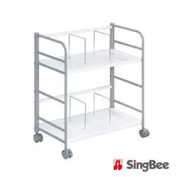 【SingBee 欣美】 平斜兩用移動檔案推車 SB-R01(辦公室收納 書車 移動書櫃 收納推車)