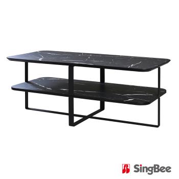 【SingBee 欣美】 石紋方型雙層茶几CT1260S(子母茶几 咖啡桌 客廳桌 桌子 茶几組合 置物桌)