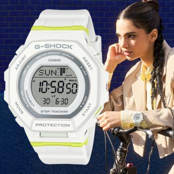 CASIO G-SHOCK 智慧藍芽八角造型計步運動錶/白/GMD-B300SC-7