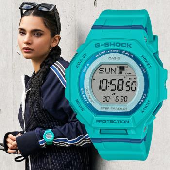 CASIO G-SHOCK 智慧藍芽八角造型計步運動錶/藍/GMD-B300SC-2