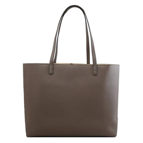 TORY BURCH 152221 Mcgraw 經典LOGO荔枝皮革大托特包.大象灰|手提包/側