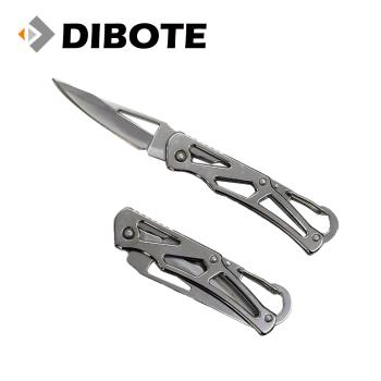 【DIBOTE迪伯特】高硬度戰術型口袋折疊刀(銀色帶扣環) A1606