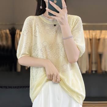 任-【ALLK 歐楷】新品 簍空蕾絲針織衫上衣 3色(尺寸F/中大尺碼/涼爽/透氣)
