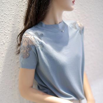 任-【ALLK 歐楷】新品 刺繡網紗針織衫上衣 3色(尺寸F/中大尺碼/涼爽/透氣)