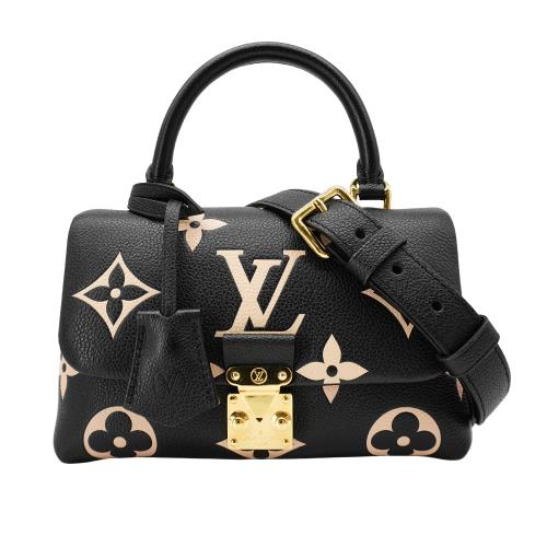 二手品 Louis Vuitton Madeleine BB壓花牛皮提把兩用斜背包(M45978-黑)