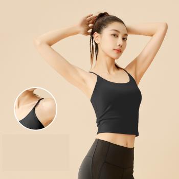 任-【ALLK 歐楷】促銷 胸墊細肩帶韻律瑜珈服上衣 5色(尺寸L-2XL/中大尺碼/運動/健身)
