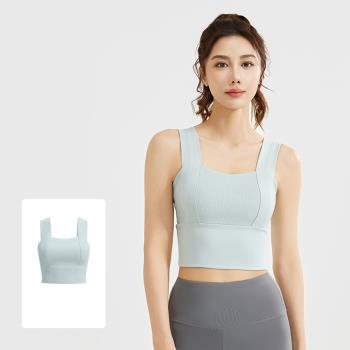 任-【ALLK 歐楷】促銷 胸墊肩帶韻律瑜珈服上衣 4色(尺寸L-2XL/中大尺碼/運動/健身)