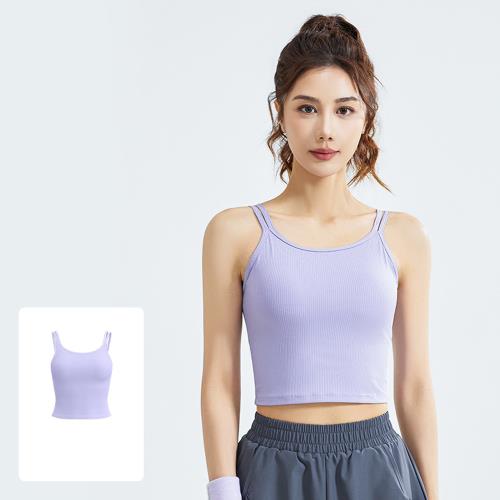 任-【ALLK 歐楷】促銷 胸墊細肩帶韻律瑜珈服上衣 4色(尺寸L-2XL/中大尺碼/運動/健身)