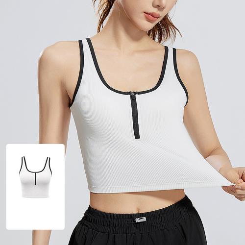 任-【ALLK 歐楷】促銷 胸墊配色韻律瑜珈服上衣 4色(尺寸L-2XL/中大尺碼/運動/健身)