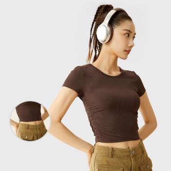 任-【ALLK 歐楷】促銷 超彈力坑條韻律瑜珈服上衣 3色(尺寸L-2XL/中大尺碼/運動/健身)