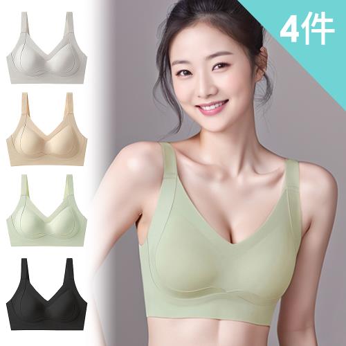 【enac 依奈川】4件組 現貨 胸型提托寬肩帶無鋼圈內衣/性感內衣/女內著/無痕內衣(隨機)