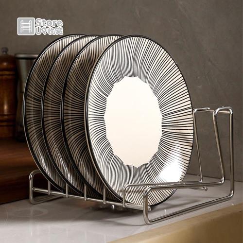 【Store up 收藏】頂級304不鏽鋼 L字型 日式簡約收納盤架-6格款(AD475)