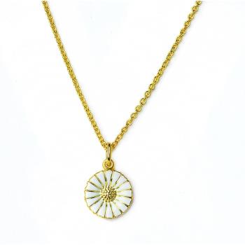 Georg Jensen 喬治傑生 Daisy 純銀鍍金白琺瑯雛菊項鍊-11mm