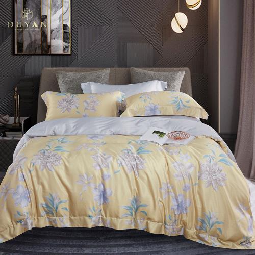 【DUYAN 竹漾】奧地利天絲三件式兩用被床包組 金色和弦 台灣製(單人)