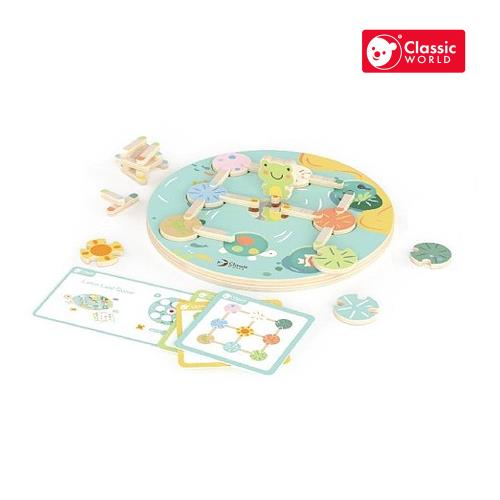 【德國 classic world 客來喜經典木玩】趣味蓮池/池塘對對碰(附趣味遊戲卡)