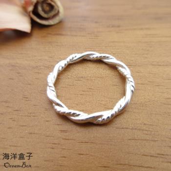 【海洋盒子】優雅麻花交錯設計925純銀戒指.直接套入