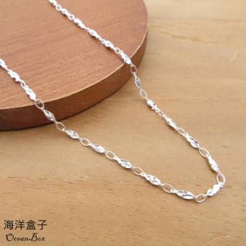 【海洋盒子】45cm。輕巧立體旋轉設計S999足銀純銀項鍊.女用項鍊