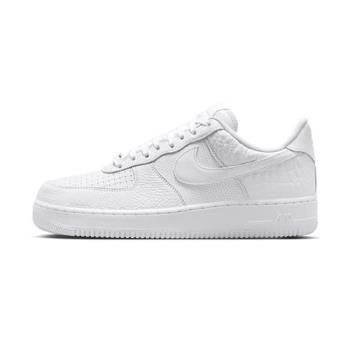 Nike Air Force 107 LX 男 白 休閒 皮革 編織 鱷魚紋 透氣 運動 休閒鞋 HF2893-100