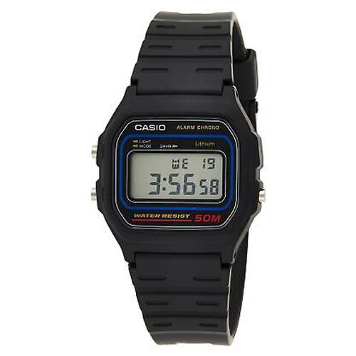 【CASIO 卡西歐】復古電子錶 膠質錶帶 防水50米 鬧鈴碼錶 W-59 (W-59-1VQ)