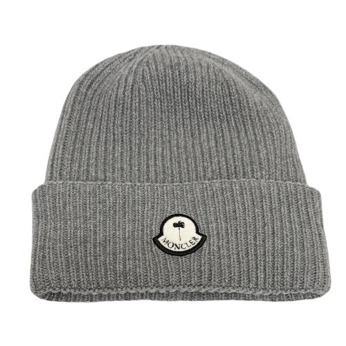MONCLER】Moncler x Palm Angels 聯名品牌LOGO 毛帽-灰色(ONE SIZE