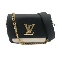Louis Vuitton Lockme Tender 金鍊掀蓋兩用包(M58557-黑/米)