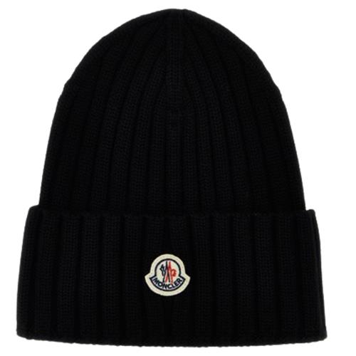 【MONCLER】品牌LOGO 羊毛毛帽 黑色 - K10933B00036A9327 999