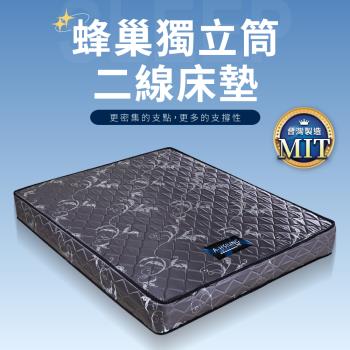 IDEA 蜂巢獨立筒透氣緹花面二線5尺床墊(雙人)