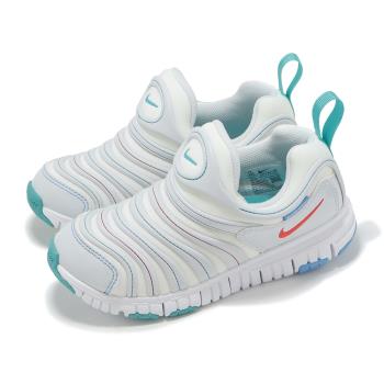 Nike 毛毛蟲鞋 Dynamo Free PS 中童 童鞋 灰 藍 無鞋帶 休閒鞋 343738-105