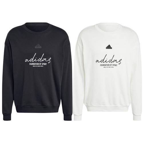 【下殺】Adidas 純棉長袖上衣 男裝 寬鬆 黑/白【運動世界】IW3542/IW3546