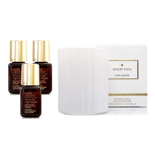 ESTEE LAUDER雅詩蘭黛 特潤超導全方位修護露7ml*3 贈雋永工藝探索系列香氛蠟燭60g(玫瑰/櫻花任選)