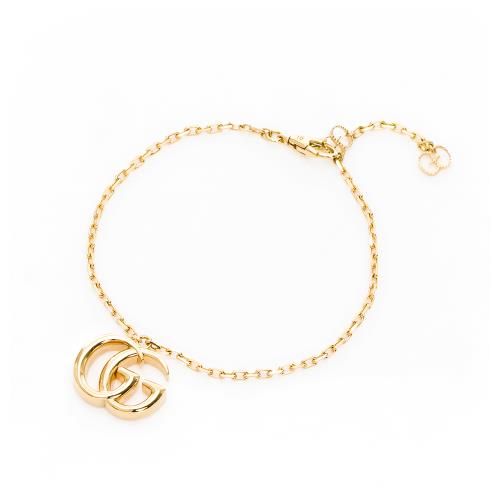 GUCCI 雙G大LOGO 18k金手鍊