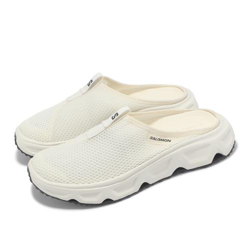 Salomon 懶人鞋 Reelax Slide 6.0 女鞋 恢復拖鞋 香草白 緩震 網布 休閒鞋 L47740900