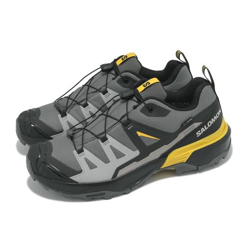 Salomon 登山鞋 X Ultra 360 GTX 男鞋 堡岩灰 黑 辣芥黃 戶外 防水 機能 繫帶 L47740300
