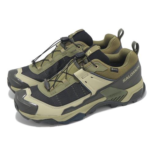 Salomon 戶外鞋 X Ultra 5 GTX 男鞋 橄欖綠 黑 防水 越野 機能 抽繩 L47725800