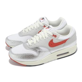 Nike 休閒鞋 Air Max 1 PRM 男鞋 Hot Sauce 銀 紅 氣墊 運動鞋 HF7746-100