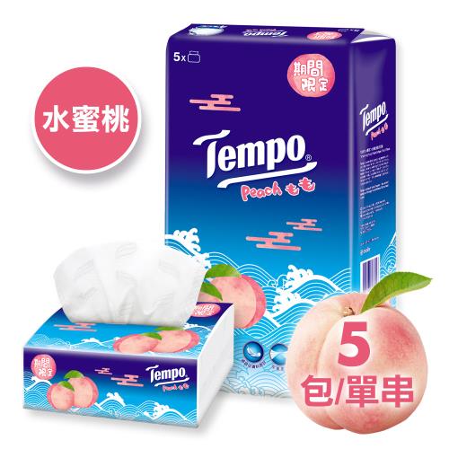 Tempo  4層輕巧包面紙-水蜜桃限定款 (90抽x5包/袋)
